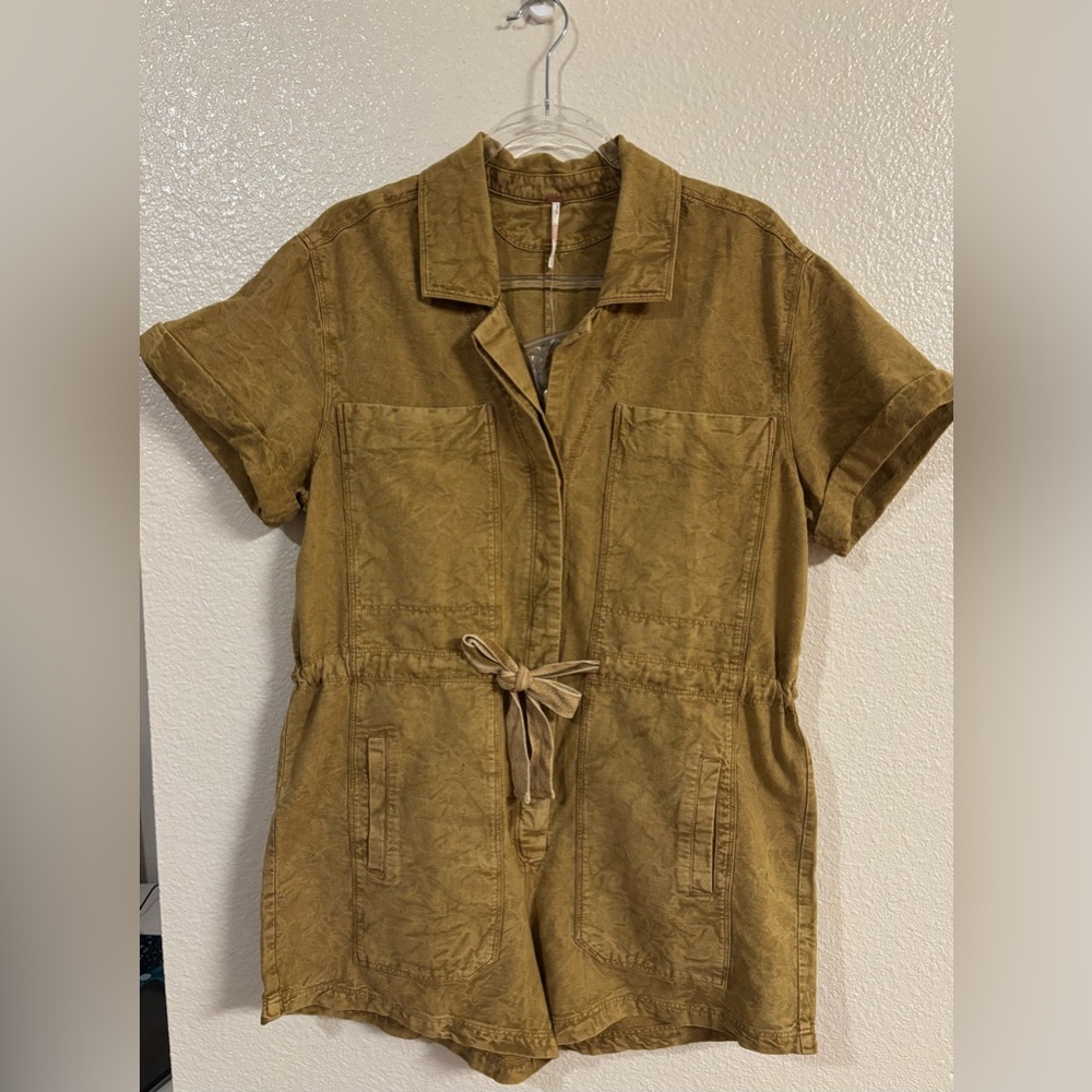 FREE PEOPLE Rhodes Chino Coverall in Wheat Fields NWOT - Picture 4 of 10